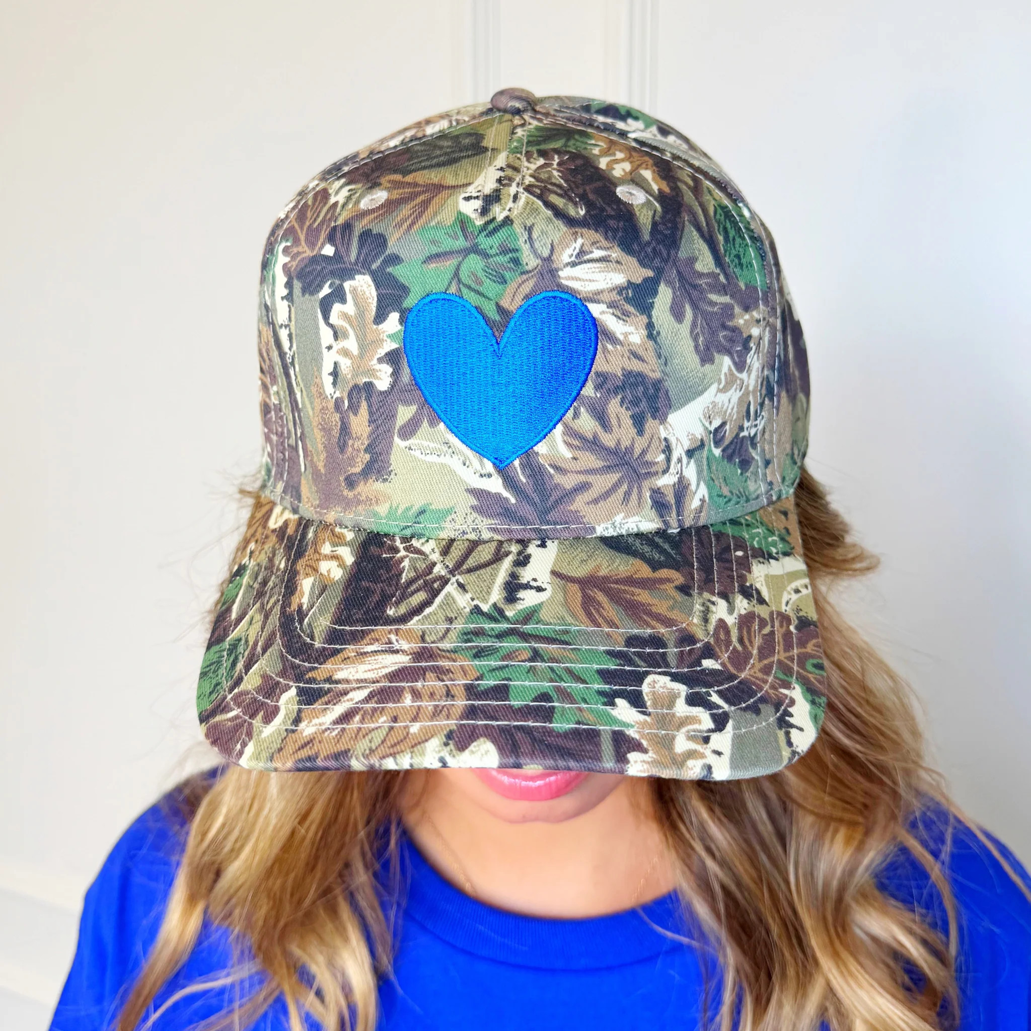 Blue Heart Camo Trucker Hat | Poppy & Pine