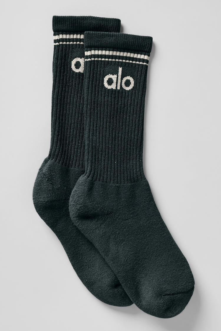 Unisex Throwback Sock - Charcoal Green/Ivory | Alo Yoga (US)
