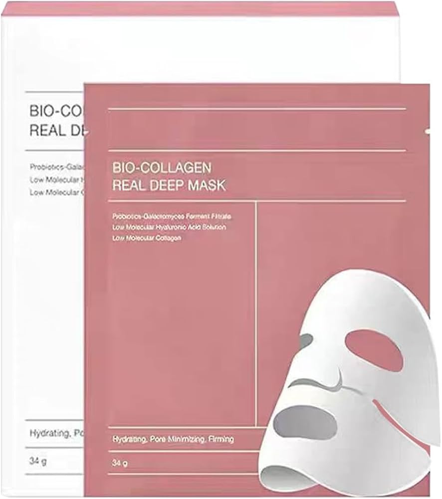 Bio-Collagen Real Deep Mask, Hydrogel Sheet Mask with Probiotics and Hyaluronic Acid, Hydrating a... | Amazon (UK)