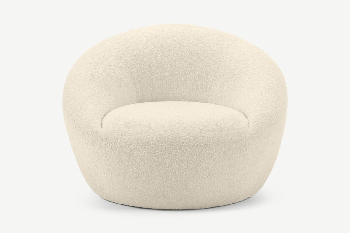 HomeChairsAccent ChairsIsadora Accent Armchair, Whitewash Boucle | MADE.COM (UK)