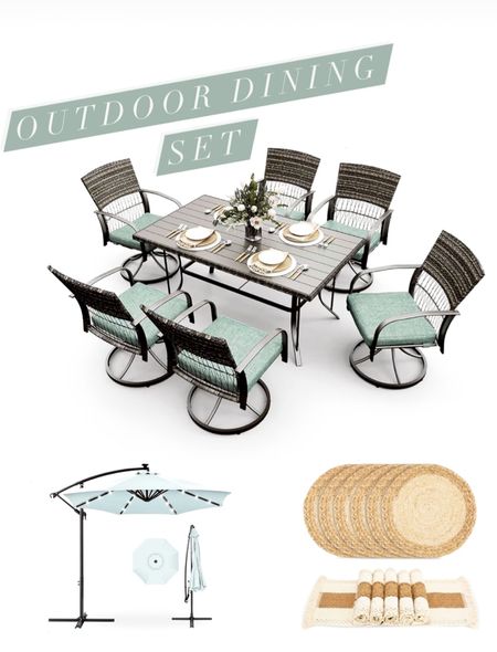 Patio dining set, outdoor furniture, home entertaining, patio furniture 

#LTKHome #LTKSeasonal #LTKFamily