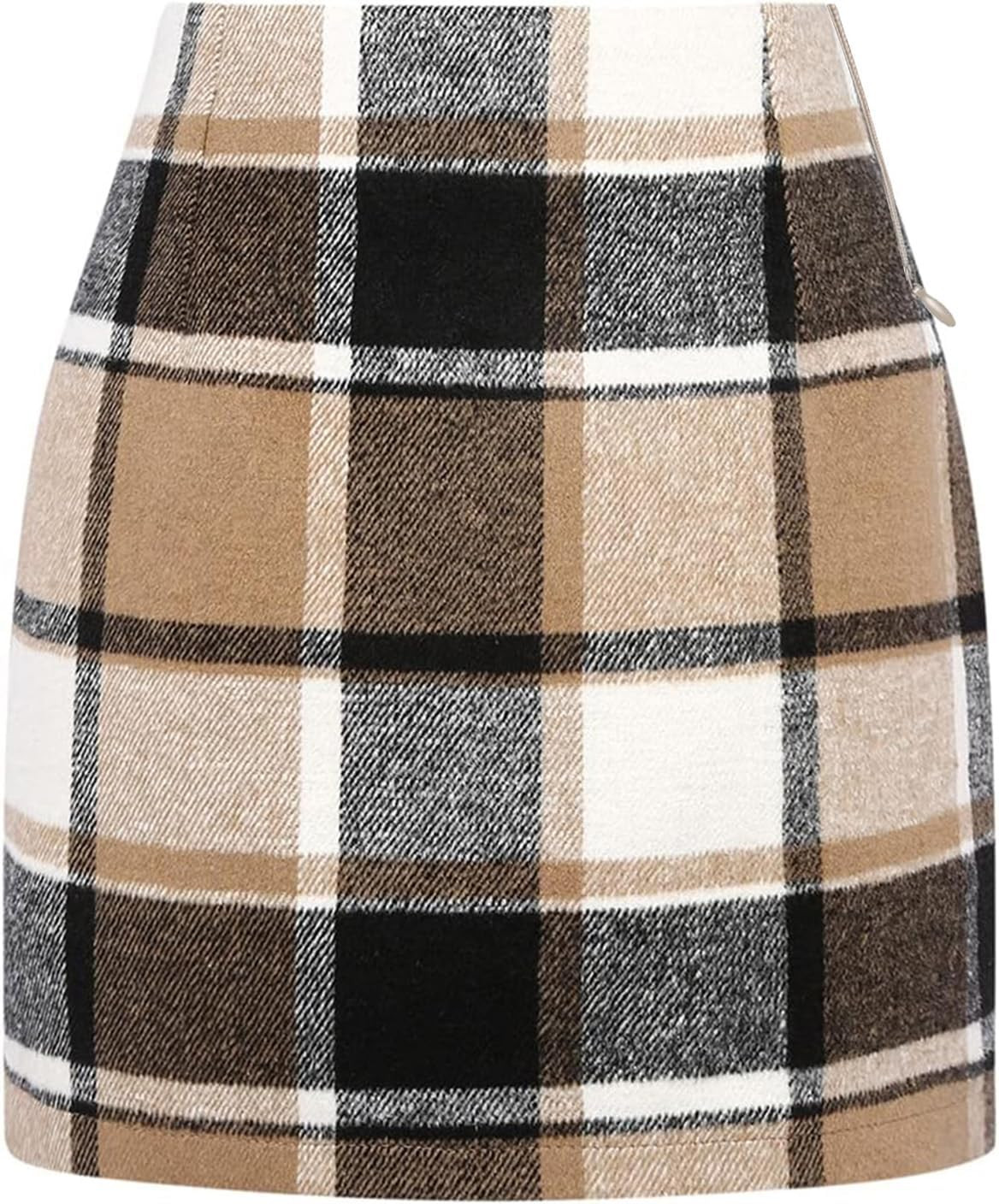 Women Plaid Mini Skirt Fall Winter High Waisted Pencil A Line Skirt | Amazon (US)