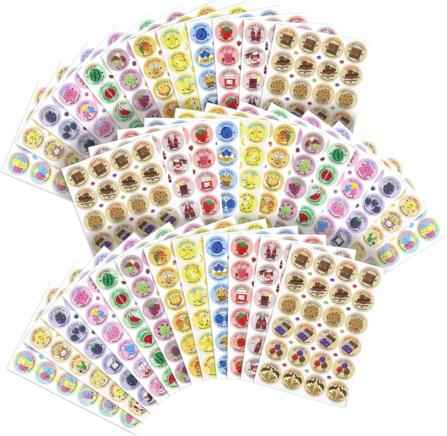 Scratch and Sniff Stickers - 864 Pieces, 12 Different Scents, 36 Sheets - Reward Stickers for Kid... | Amazon (US)