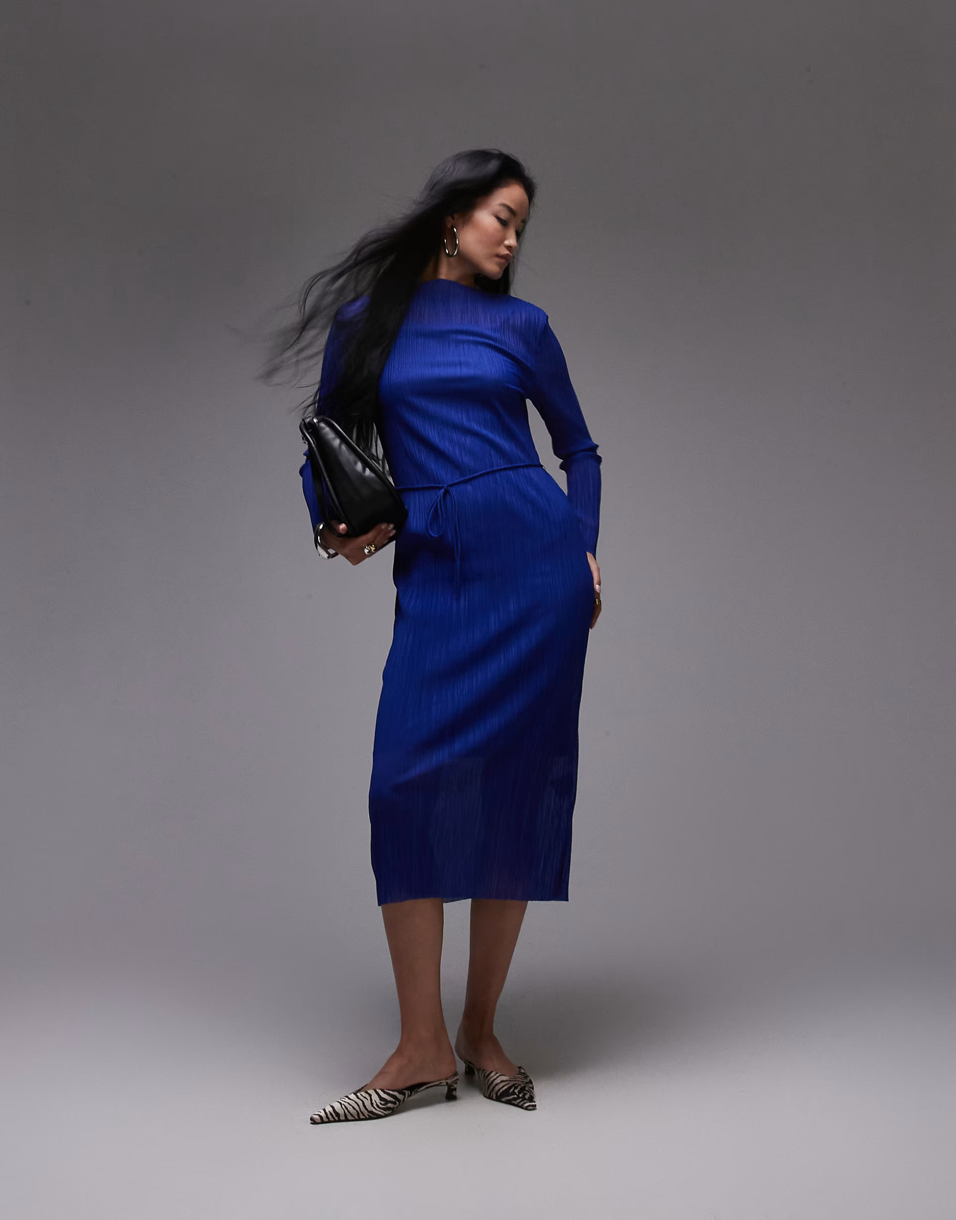 & Other Stories plisse mesh midi dress in blue | ASOS (Global)