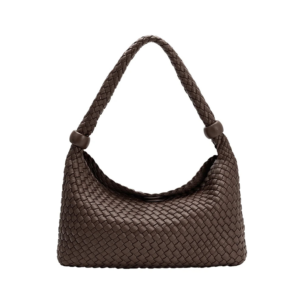 Quinn Espresso Recycled Vegan Leather Shoulder Bag | Melie Bianco