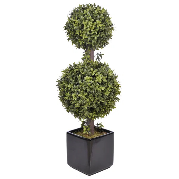 27'' Faux Boxwood Topiary in Ceramic Planter | Wayfair North America