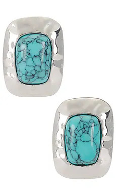 petit moments Giovana Stud Earrings in Turquoise & Silver from Revolve.com | Revolve Clothing (Global)