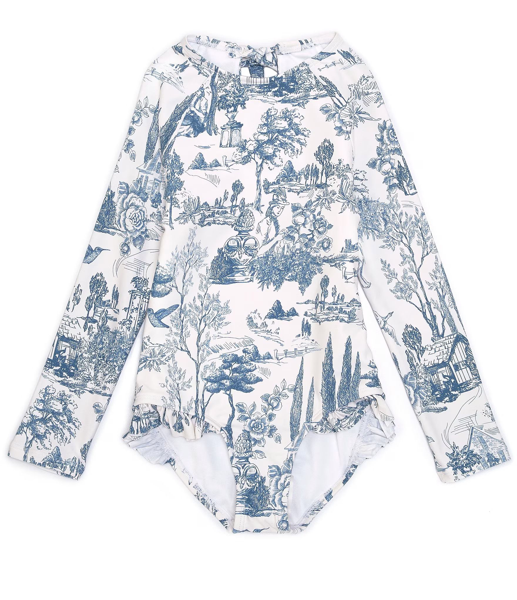 Little Girls 2-6x Family Matching Toile Print Swim Suit | Dillard's