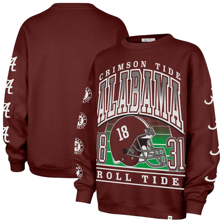 Alabama Crimson Tide '47 Women's Go Big Oversized Pullover Sweatshirt - Crimson | Fanatics