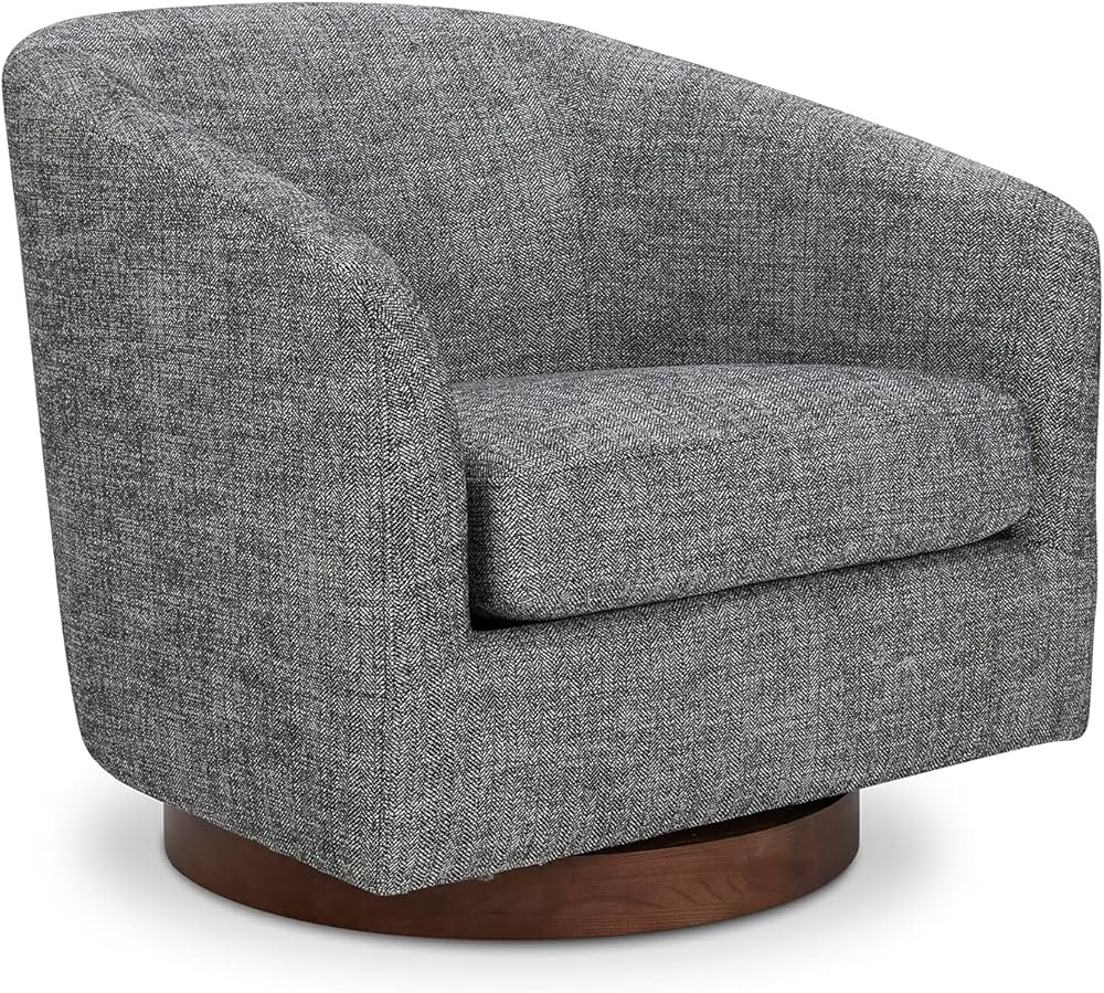 CHITA Indoor Dark Grey Accent Chair | Fabric | Barrel | Living Room | Swivel | Amazon (US)