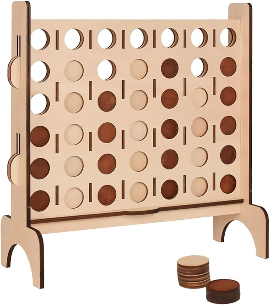 NI-ROU Plywood 4 in a Row Game DIY Dismountable Board Games Classic Strategy Family Toys for Kids... | Amazon (US)