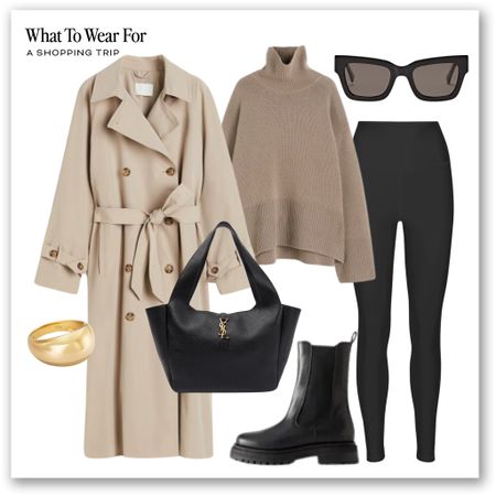 Ways to wear a trench coat 🧥 

Casual winter style, spring outfit, transitional season, turtle neck, black leggings, chunky boots, saint Laurent tote, neutrals, high street 

#LTKstyletip #LTKeurope #LTKSeasonal