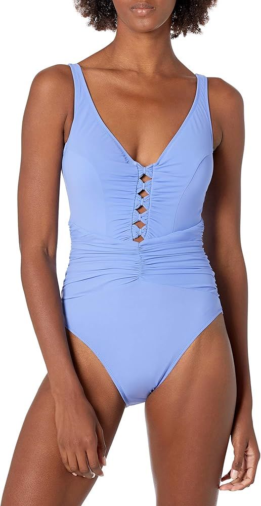 Profile by Gottex Women's Center Detail V-Neck One Piece Swimsuit | Amazon (US)