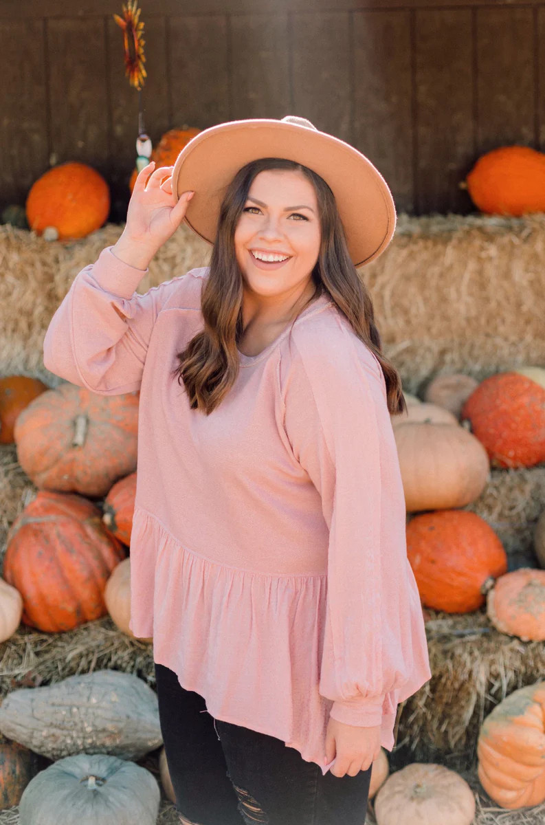 Blush Peplum Top Inspired by Kelsey Gross | Inspired Boutique