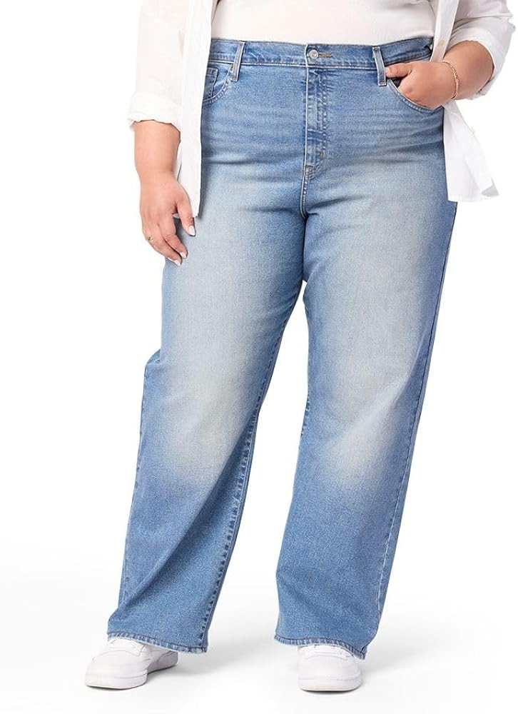 Levi Strauss Signature Women's Heritage High-Rise Loose Straight Jeans Stretch Denim (Also Availa... | Amazon (US)