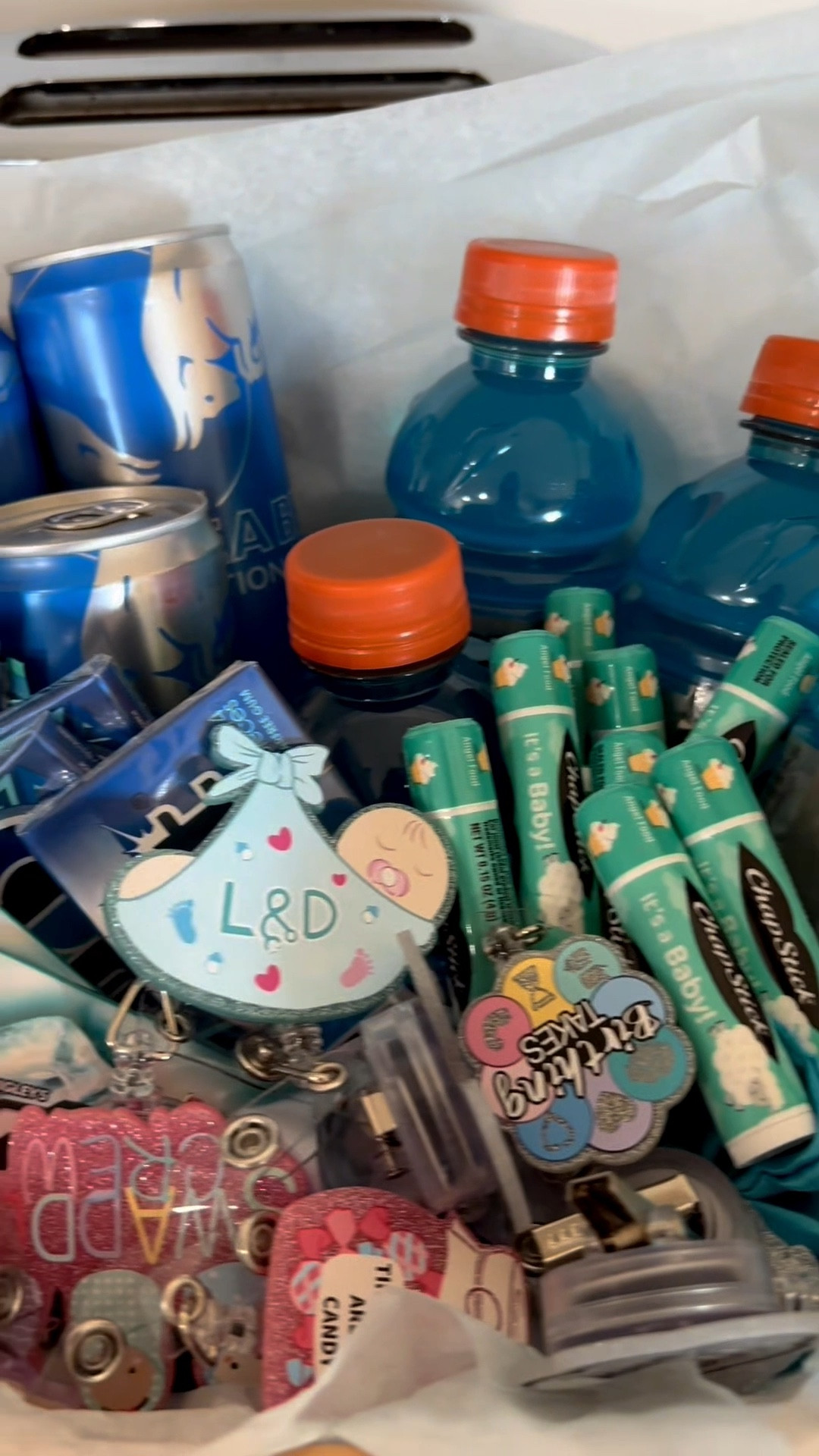 Easy and quick labor & delivery thank you basket 🍼🩵🌈🎉 

Eveything found on Amazon and came next day! Basket and tissue paper was from Walmart!   

#LTKKids #LTKmomlife #LTKselfcare