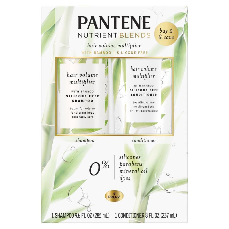 Pantene Silicone Free Bamboo Shampoo and Conditioner Dual Pack, Nutrient Blends - 17.6 fl oz | Target