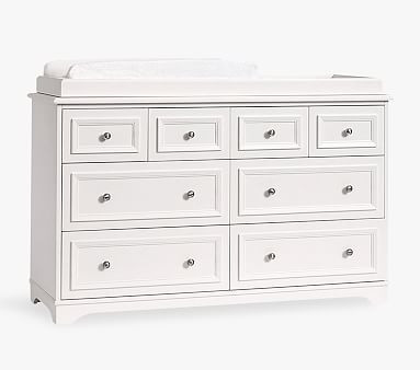 Fillmore Extra-Wide Dresser & Changing Table Topper, Simply White, In-Home Delivery | Pottery Barn Kids