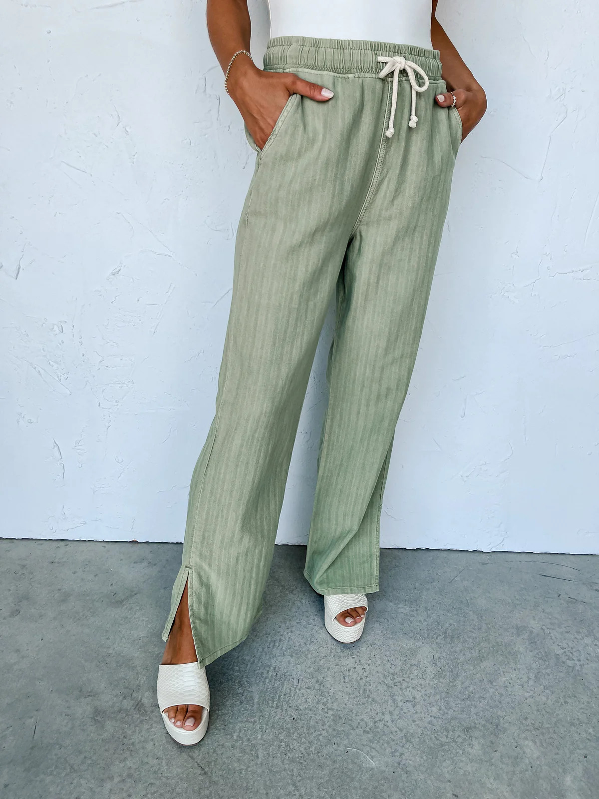 [Dear John] Kayla High Rise Pants-Lettuce | Ruthie Grace