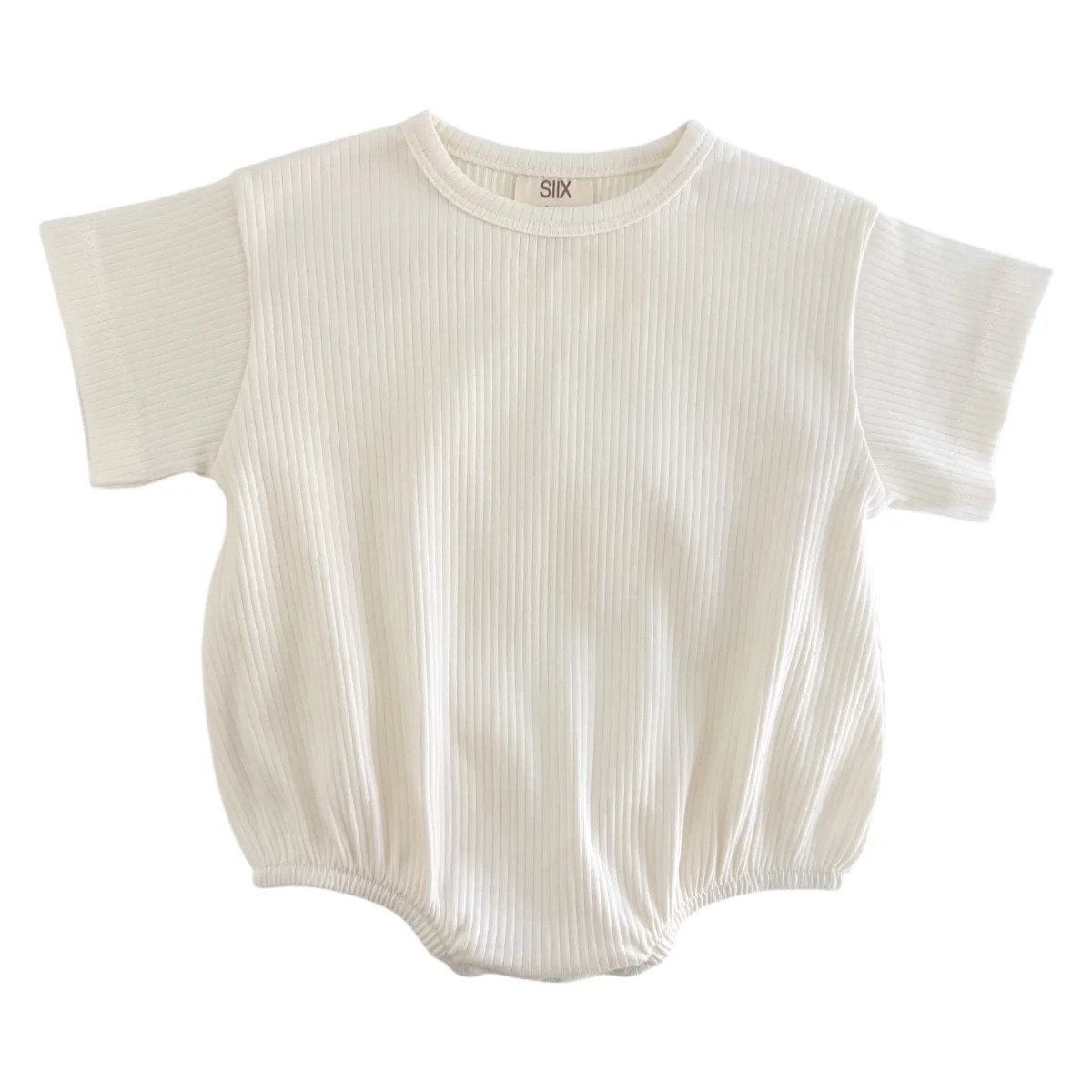 Ivory / Organic Ribbed T-Shirt Bubble | SpearmintLOVE