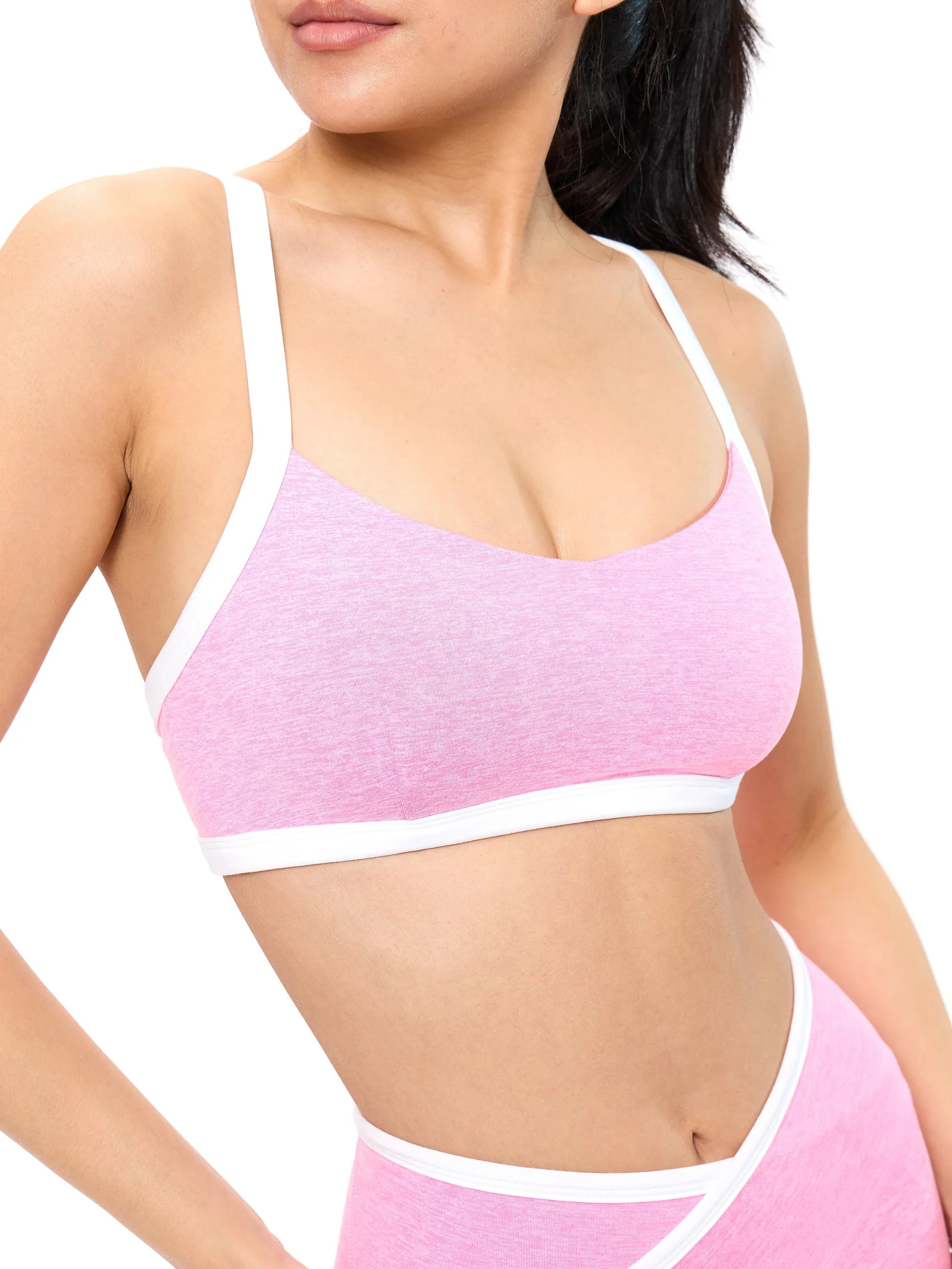 Dream Heather Contrast Sports Bra - Pink Sugar | Buffbunny Collection