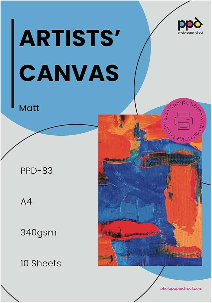 PPD Printable Fabric Sheets, Canvas Paper for Inkjet Printer, 8.5x11" Photo Fabric Printer Sheets... | Amazon (US)