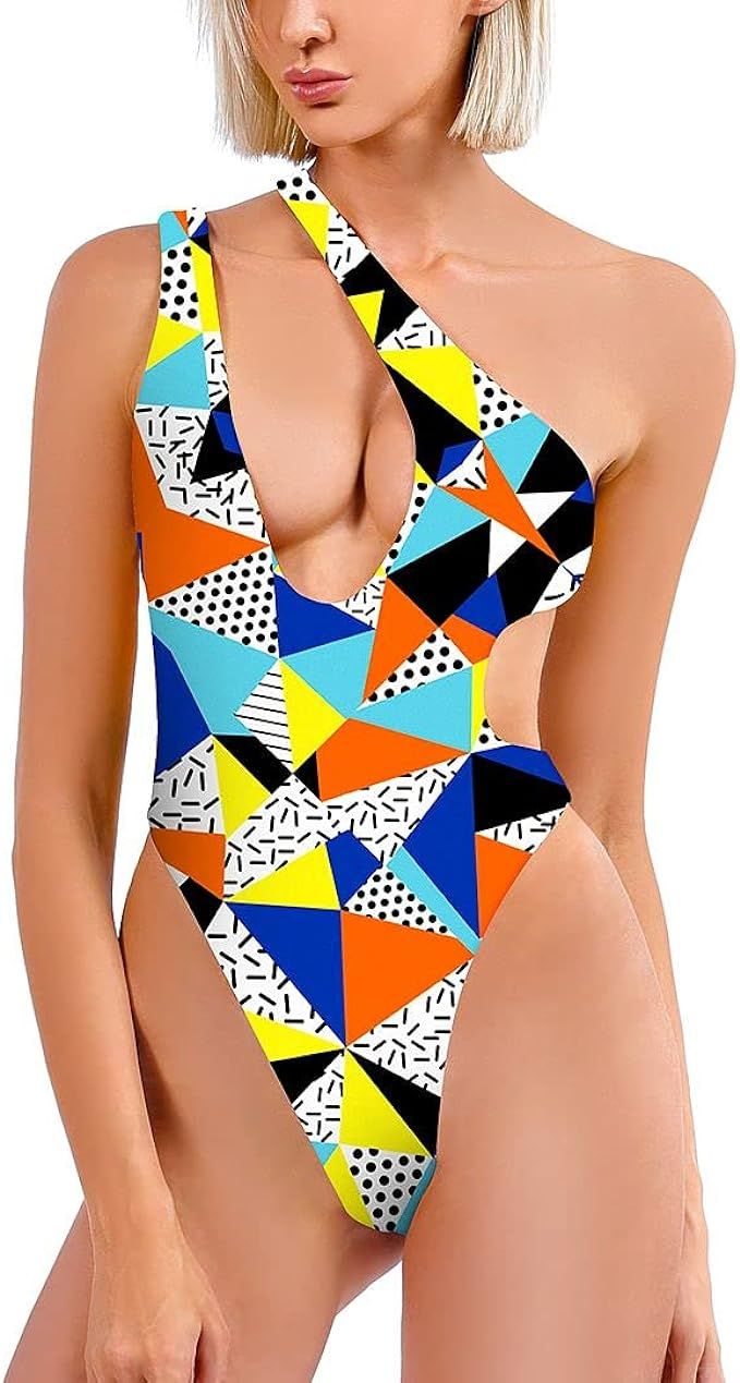 Sexy Women's One Piece Swimsuits One Shoulder Brazilian Bathing Suits Tummy Control Swimwear Mono... | Amazon (US)