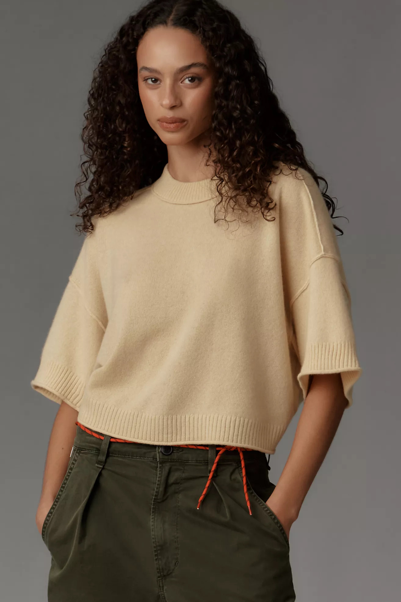 The Goldie Crew-Neck Cashmere Sweater | Anthropologie (US)