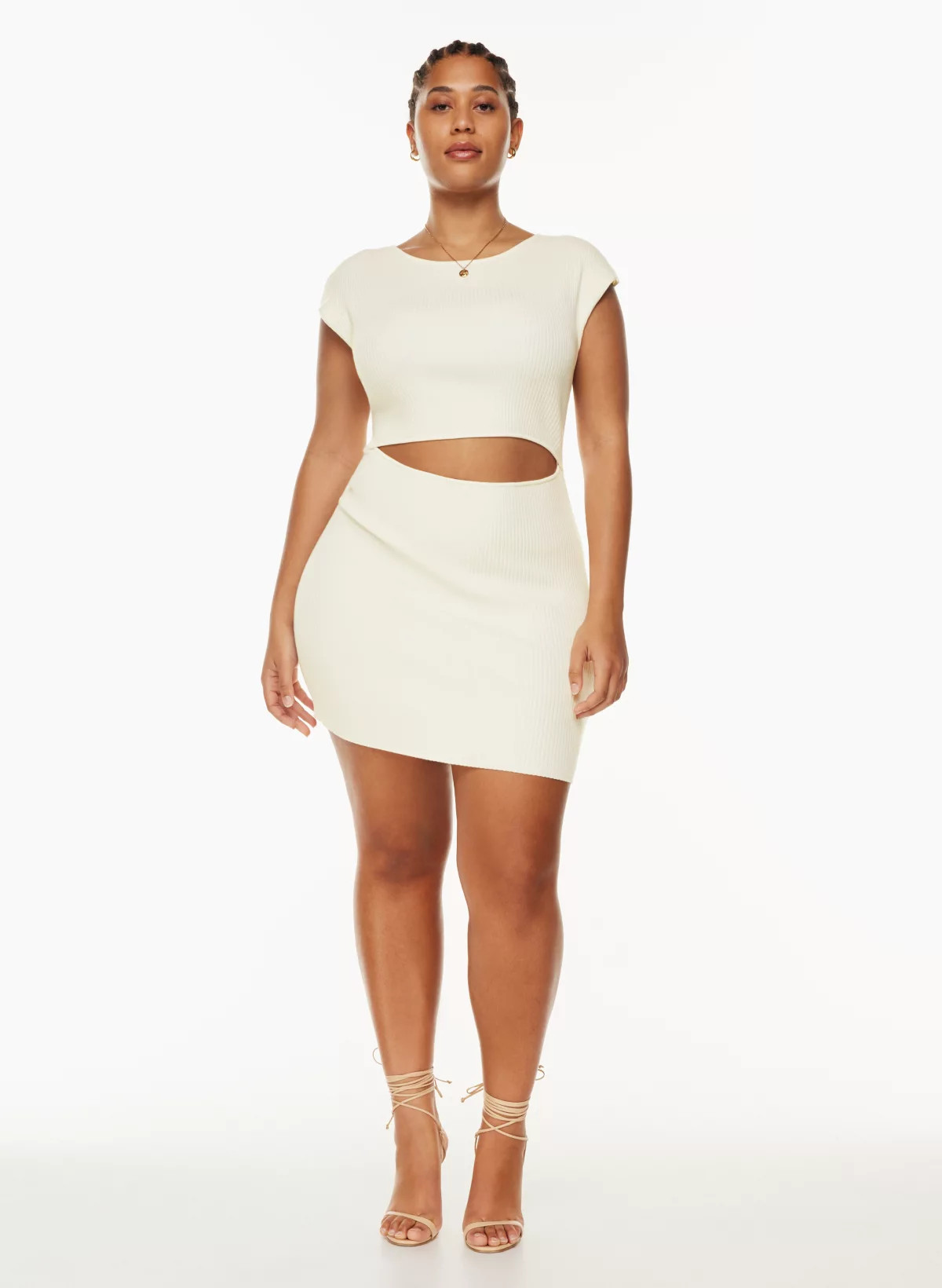 CUTOUT KNIT MINI DRESS | Aritzia