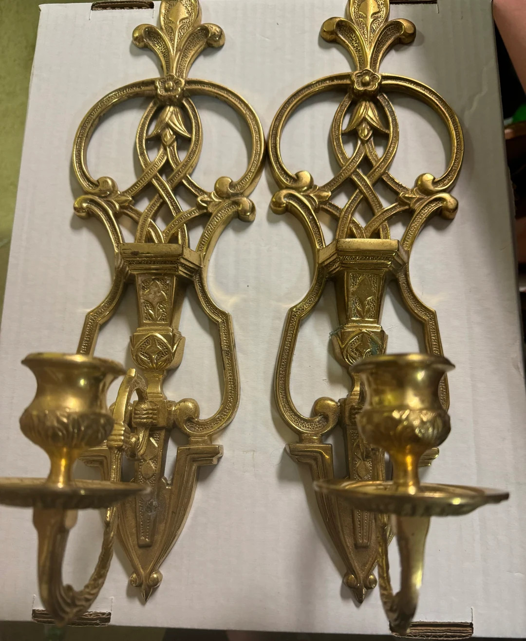 Vintage Pair Brass Candlesticks, Wall Hanging Candlesticks, Glamorous Design, European Styling, T... | Etsy (US)