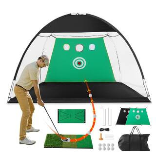 Golf Net 10 x 7 ft. All in 1 Practice Net Indoor Outdoor Home Golf Swing Training Golf Hitting Ai... | The Home Depot