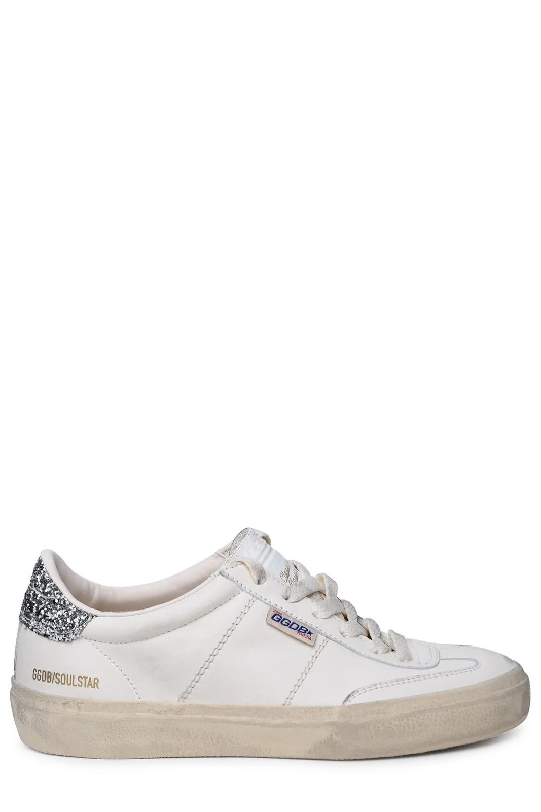 Golden Goose Deluxe Brand Soul Star Distressed Glittered Lace-Up Sneakers | Cettire Global