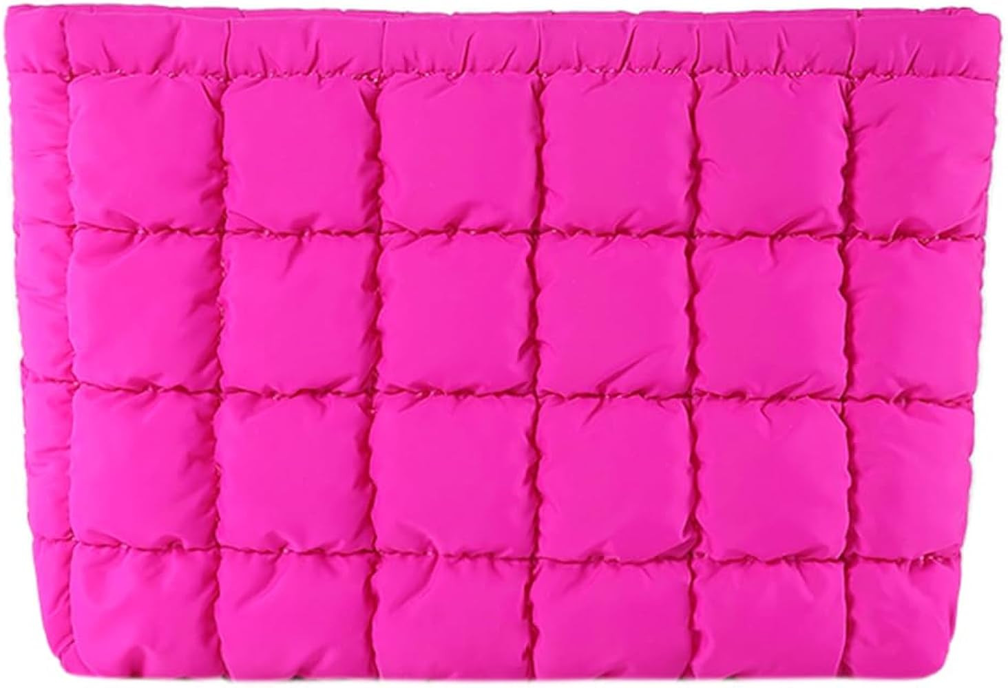 Puffy Quilted Makeup Bag Cosmetic Bags Travel Cute Puffer Solid Toiletry Organizer Pouch Storage ... | Amazon (US)