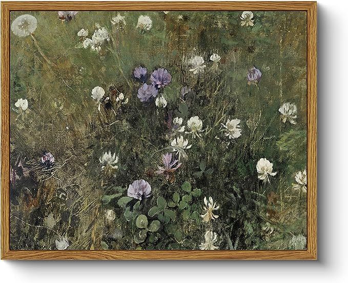 ARPEOTCY Botanical Floral Framed Wall Art, Clover Bathroom Art Decor Aesthetic, 9x11 Inch Canvas ... | Amazon (US)