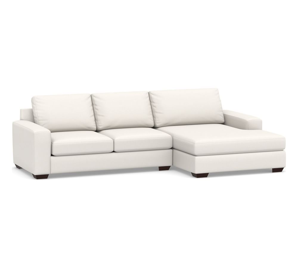 Big Sur Square Arm Upholstered Sofa Double Wide Chaise Sectional | Pottery Barn (US)