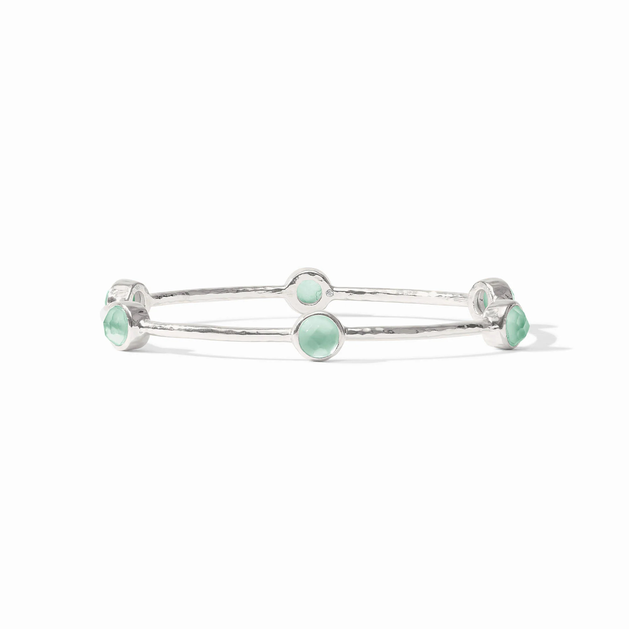 Milano Luxe Stone Silver Bangle Bracelet | Julie Vos | Julie Vos