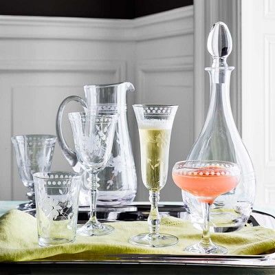 Vintage Etched Coupe Glasses | Williams-Sonoma