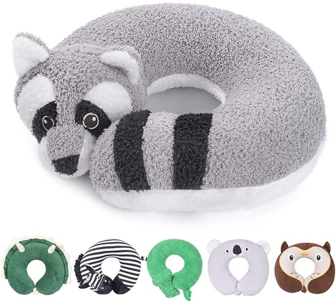 H HOMEWINS Travel Pillow for Kids,Cute Animal Neck Pillow for Boys Girls,Soft Neck Head Chin Supp... | Amazon (US)