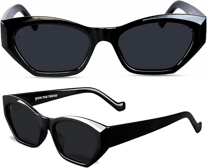 Trendy Sunglasses for Women - Vintage Retro Cateye Y2K Fashion Sun Glasses for Girls | Amazon (US)