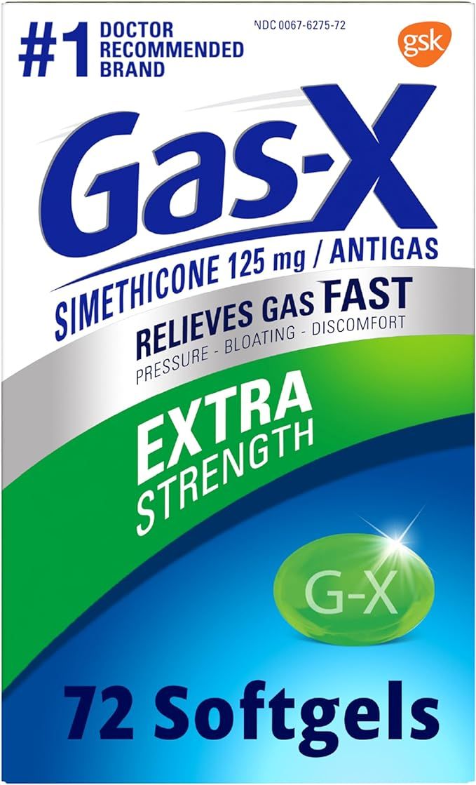 Gas-X Extra Strength Gas Relief Softgels with Simethicone 125 mg for Bloating Relief - 72 Count | Amazon (US)