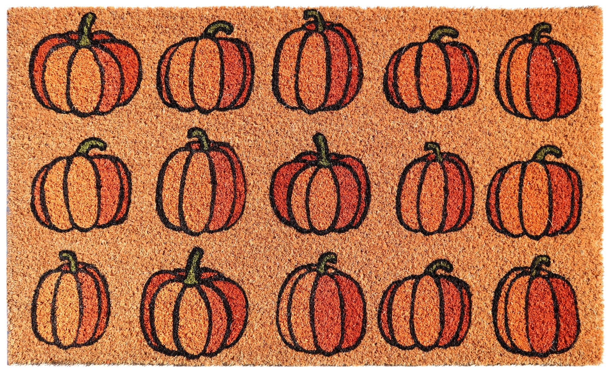 Halloween Outdoor Entryway Coir Mat, Pumpkin Pattern, 18 in x 30 in, by Way To Celebrate | Walmart (US)