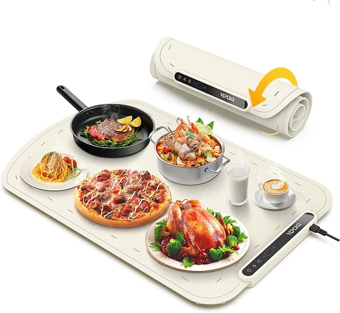 Food Warming Mat for Buffet, VEPOKA Food Warming Mats for Countertop, Silicone Heating Mat with 7... | Amazon (US)