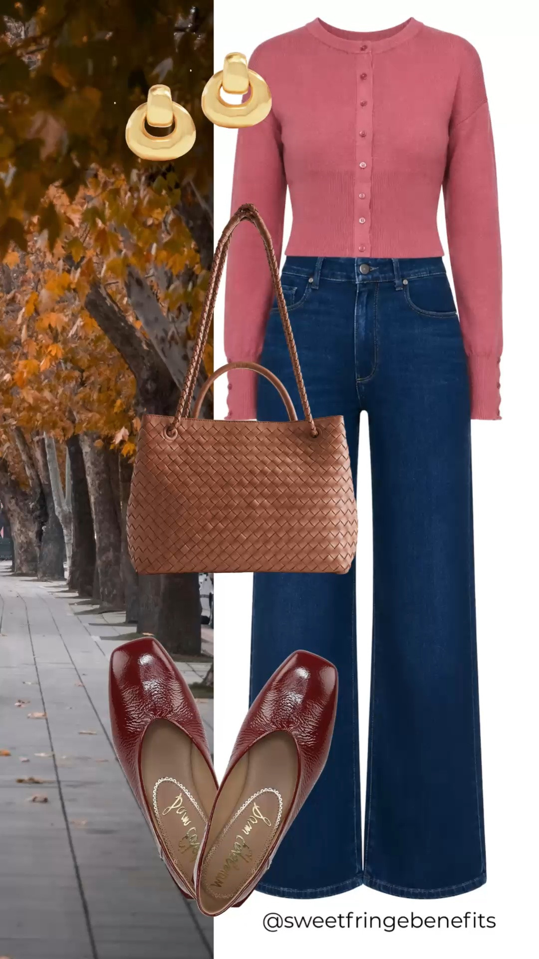 This dusty rose cardigan and dark wide-leg denim make an easy, polished fall combination. The warm woven tote and burgundy flats add rich color while keeping the look classic and wearable.

💡 LTK MADE EASY
❤️ Heart = Support my posts!
🔖 Save = Get sale & restock alerts
📋 Lists = Keep favorites organized
📲 Share = Send lists and products to a friend. Hello, Christmas List!
💬 Comment = Ask me anything about what I'm wearing.:-)

#LTKdayinmylife #LTKgrwm #LTKootd