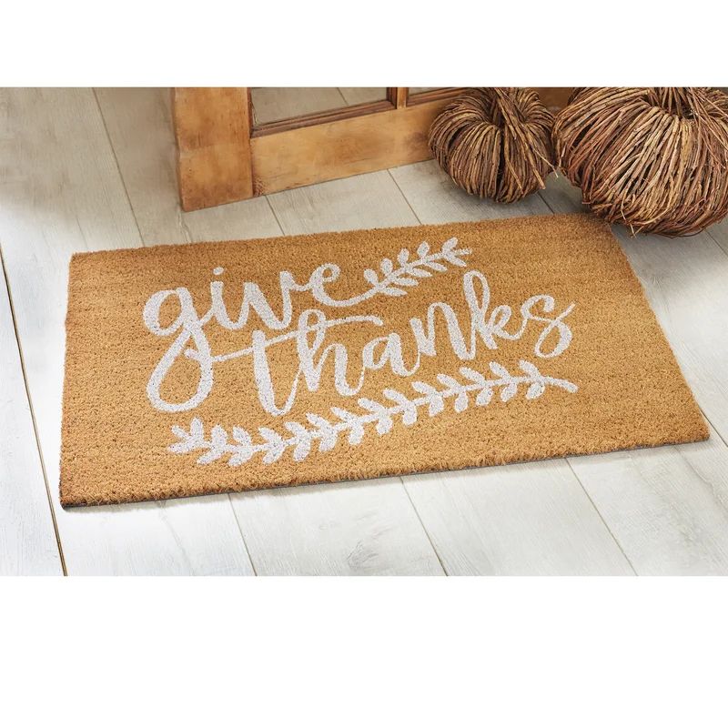 Give Thanks Thanksgiving Fall Harvest Doormat | Wayfair North America