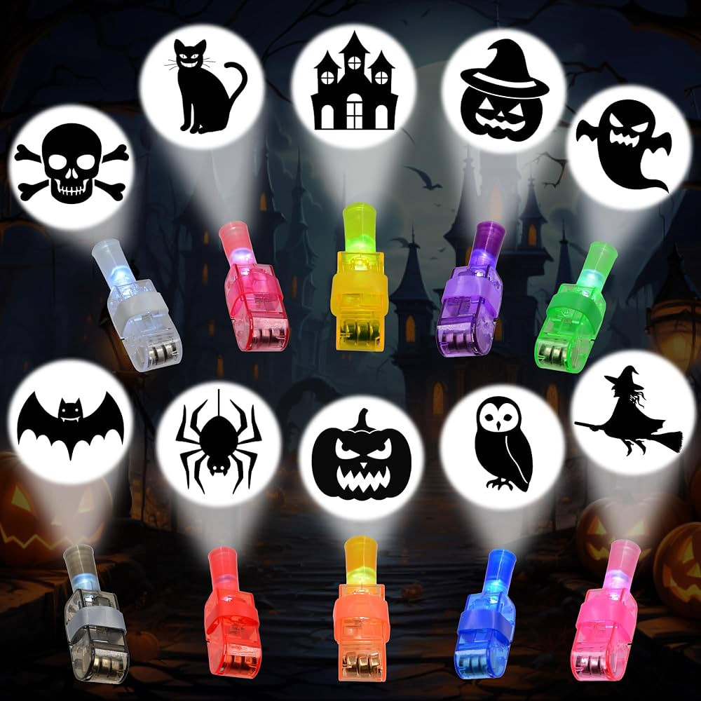 40Pcs Halloween Party Favors Finger Lights, Halloween Toys Light Up Bulk for Kids, Halloween Good... | Amazon (US)