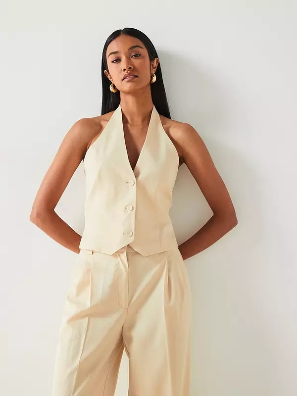 Mango Halterneck Waistcoat - Beige | Very (UK)