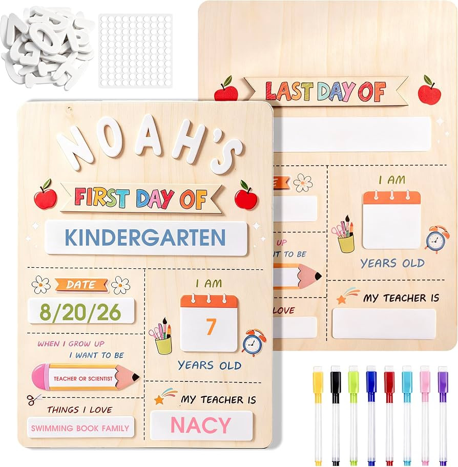 Custom First & Last Day of School Sign Board with Name Back to School Decor | Amazon (CA)