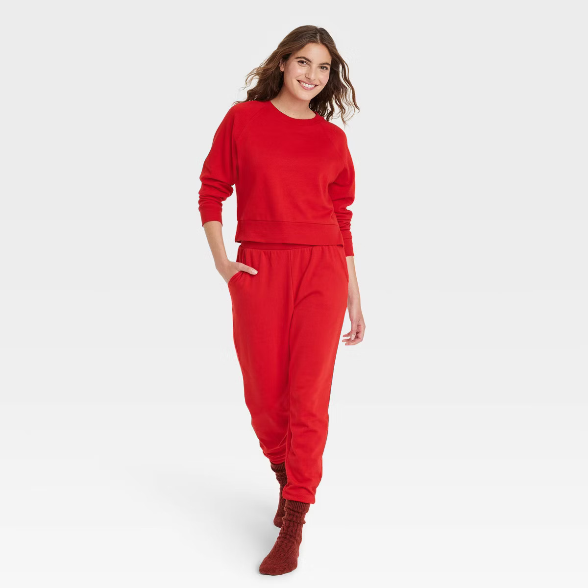 Women's Fleece Sweatshirt - Colsie™ Red L | Target