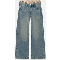 Zara - Z1975 Loose Fit Mid-Rise Crochet Jeans - Mid-Blue - 25 (Us 0) - Woman | Zara US