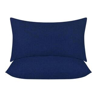 COVERS&ALL 12 x 24 in. Sunbrella Navy Rectangle Outdoor Lumbar Pillow (Set of 2) Sunlum12H24DNavy... | The Home Depot